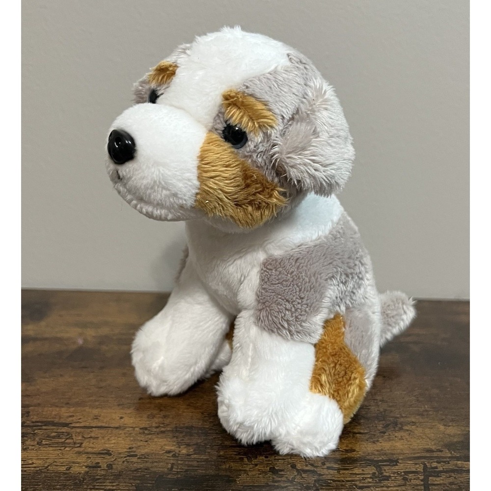 Demdaco Australian Shepard Dog 6" Plush Puppy Blue Eyes